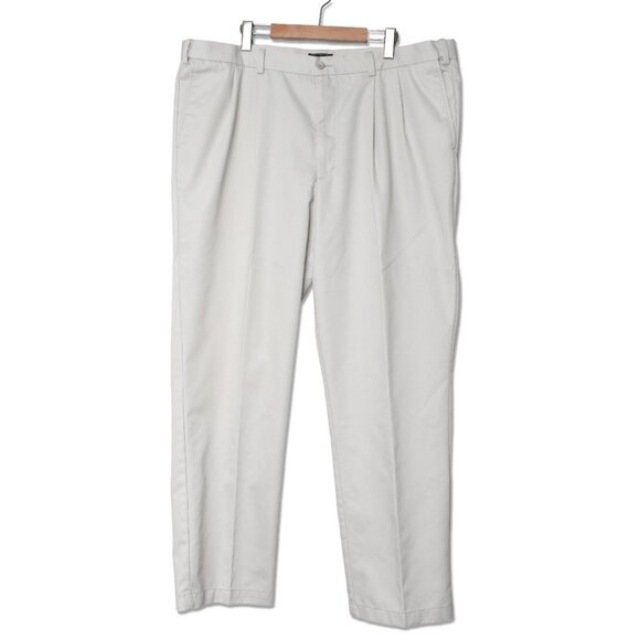 Dockers Khakis Pants Trouser Slacks Pleated Front Beige Casual Classic Fit - Picture 1 of 11